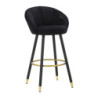 Sgabello Bar Prague Nero cm 55x56x104