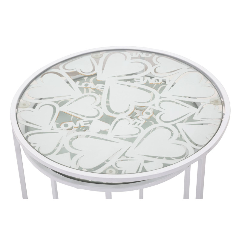Tavolinetti White Harts Coppia cm ø 43x60-38x55