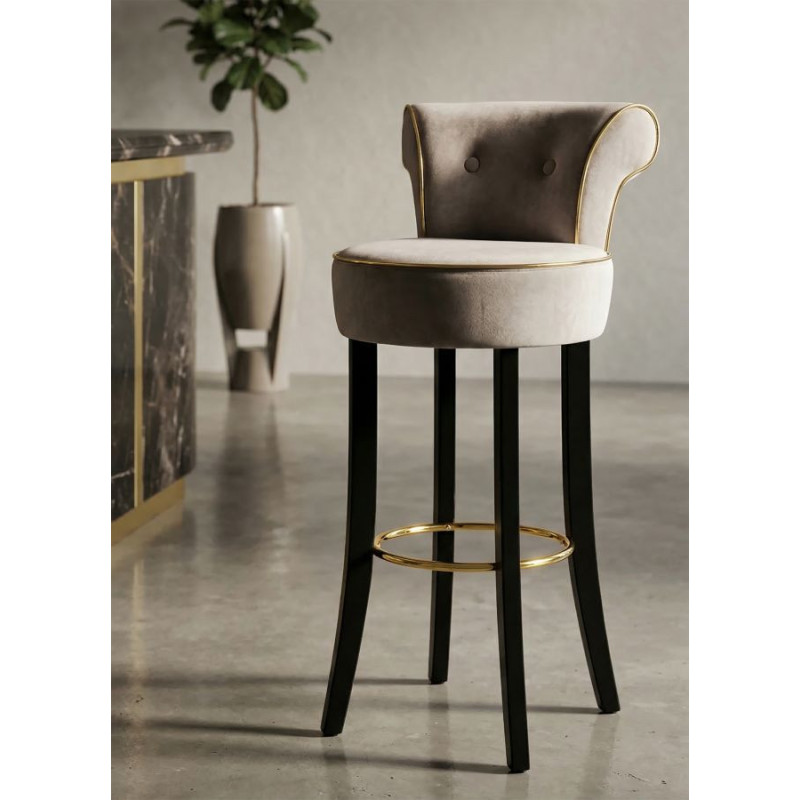 Sgabello Bar Luxy Grigio cm 46x48x96