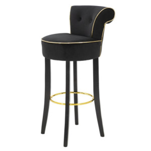 Zoom Sgabello Bar Luxy Nero cm 46x48x96