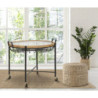 Tavolinetto Cebu Con Vetro E Ruote cm 70,5x65x57