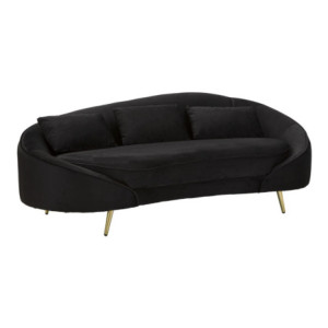 Divano 3 Posti Oslo Con Cuscini Nero cm 185x84x68