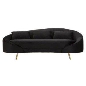 Zoom Divano 3 Posti Oslo Con Cuscini Nero cm 185x84x68