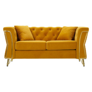 Zoom Divano Emy Senape Con Cuscini cm 162x83x76