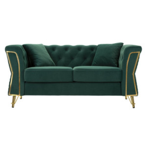 Zoom Divano Emy Verde Con Cuscini cm 162x83x76