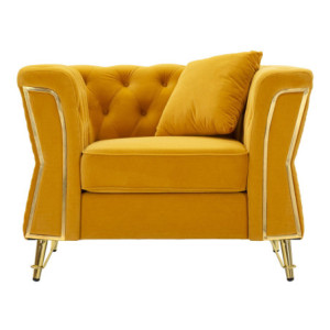 Zoom Poltrona Emy Senape Con Cuscino cm 104x83x76