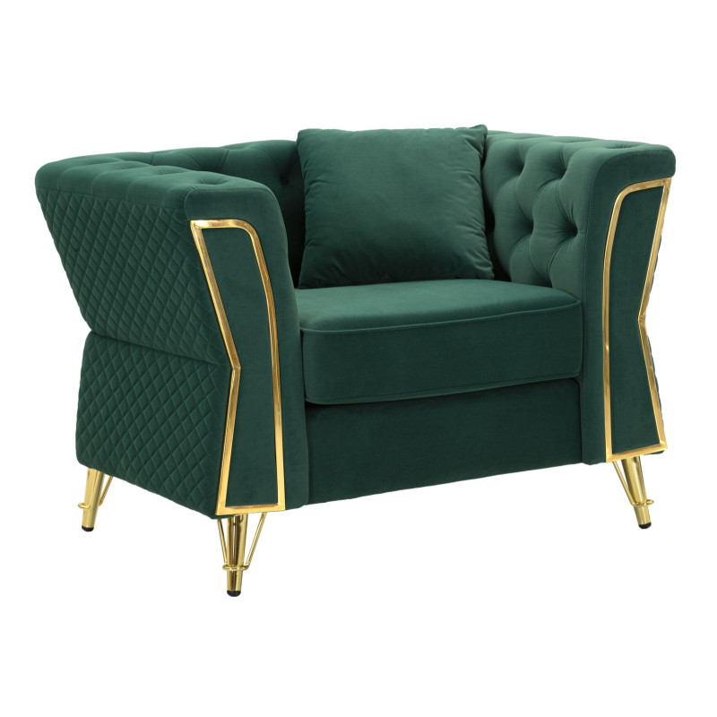 Poltrona Emy Verde Con Cuscino cm 104x83x76