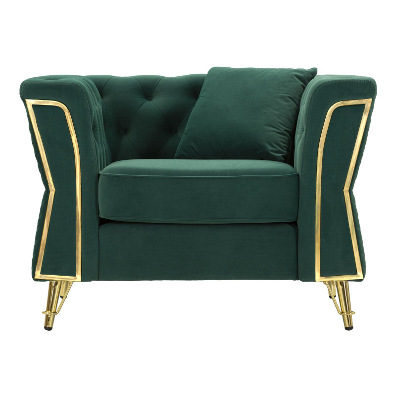 Poltrona Emy Verde Con Cuscino cm 104x83x76