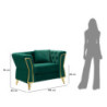 Poltrona Emy Verde Con Cuscino cm 104x83x76