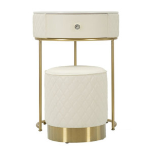 Zoom Comodino/toletta Con Puff Sharon cm ø 52x70 - ø 36x39