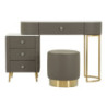 Toeletta Sharon Grigia Con Puff cm 120x40x75 (misura Puff ø36x39)