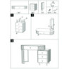 Toeletta Sharon Grigia Con Puff cm 120x40x75 (misura Puff ø36x39)