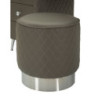 Toeletta Sharon Grigia Con Puff Gambe Argento cm 120x40x75 (misura Puff ø36x39)
