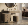 Toeletta Sharon Grigia Con Puff Gambe Argento cm 120x40x75 (misura Puff ø36x39)