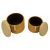 Puff Con Contenitore Bolzano Senape Set 2 Pz cm ø 38x38-32x28