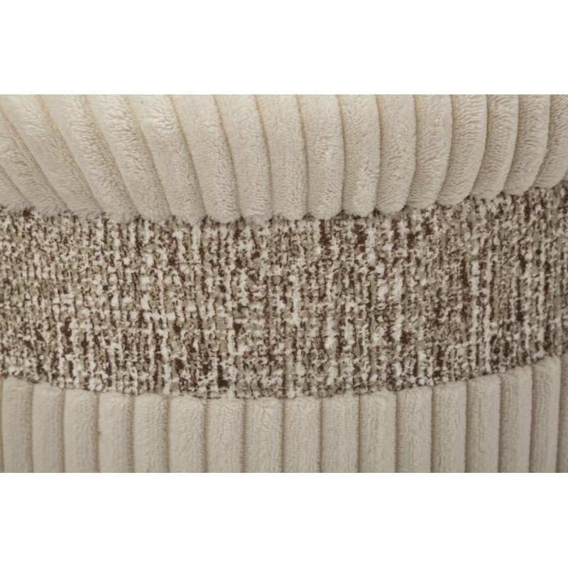 Puff Con Contenitore Cortina Crema Set 3 Pz cm ø 40,5x49,5-35x42-31x38