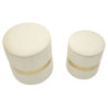 Puff Con Contenitore Sheffild Crema Set 2 Pz cm ø 37x42-28x35