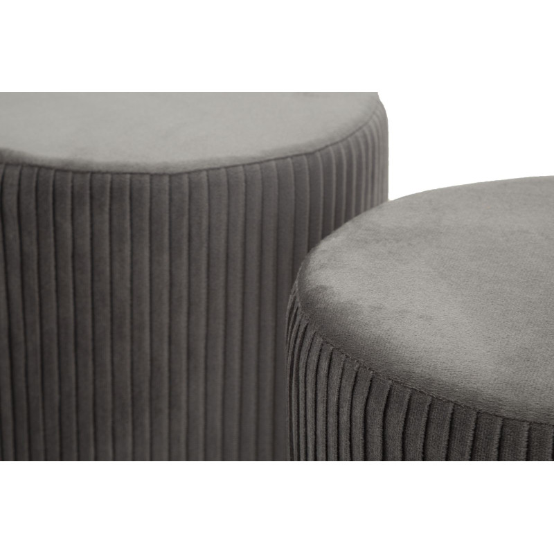 Panca Con Contenitore E Sgabelli Shopy Grigia Set 3 Pz cm 80x37x42-29x35