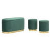 Panca Con Contenitore E Sgabelli Shopy Verde Set 3 Pz cm 80x37x42-29x35