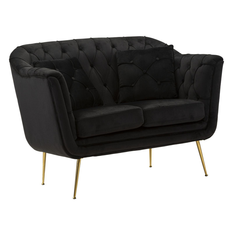 Divanetto Budapest Nero Con Cuscini cm 130x83x91