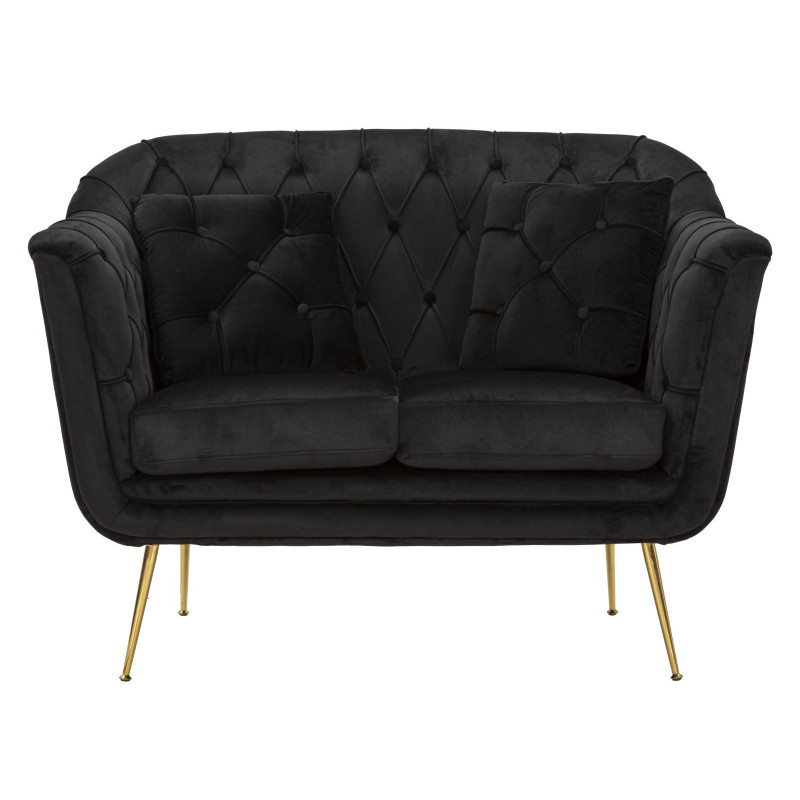 Divanetto Budapest Nero Con Cuscini cm 130x83x91