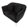 Divanetto Budapest Nero Con Cuscini cm 130x83x91