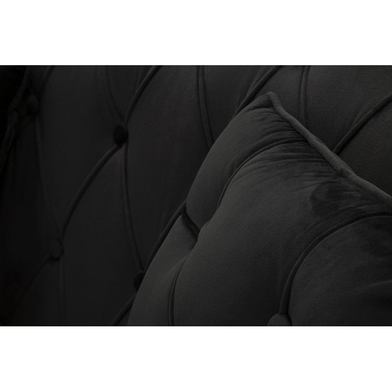 Divanetto Budapest Nero Con Cuscini cm 130x83x91