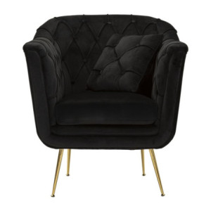 Zoom Poltrona Budapest Nera Con Cuscino cm 88x83x91