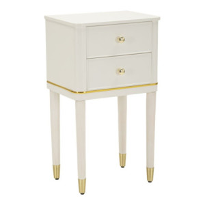 Comodino Camille Bianco cm 40x30x71