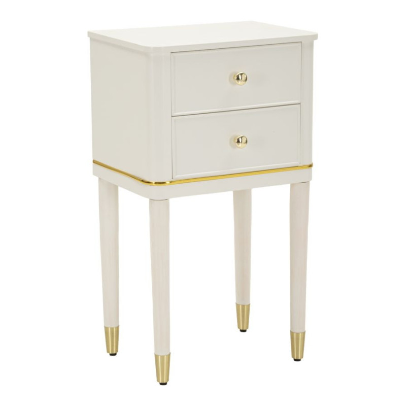 Comodino Camille Bianco cm 40x30x71