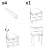 Comodino Camille Bianco cm 40x30x71