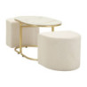 Tavolo Da Caffe' Con 2 Puff Relax cm 79x45x44-42x37x37