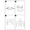 Toletta Luxury Con Specchio E Sgabello cm 120x45x75-50x4x60-50x40x45