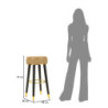 Sgabello Bar London Marrone cm ø 38x74