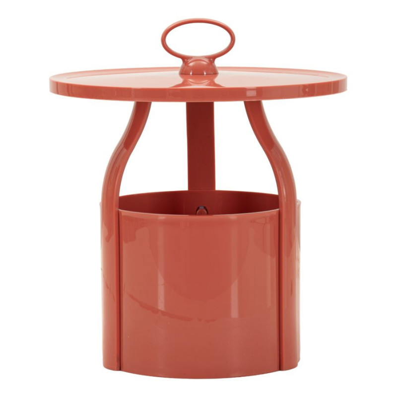 Tavolinetto Porta Giornali Iris Rosso cm ø 44x43