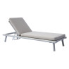 Lettino Taormina Alluminio Creta E Cuscino Idrorepellente Beige Moia