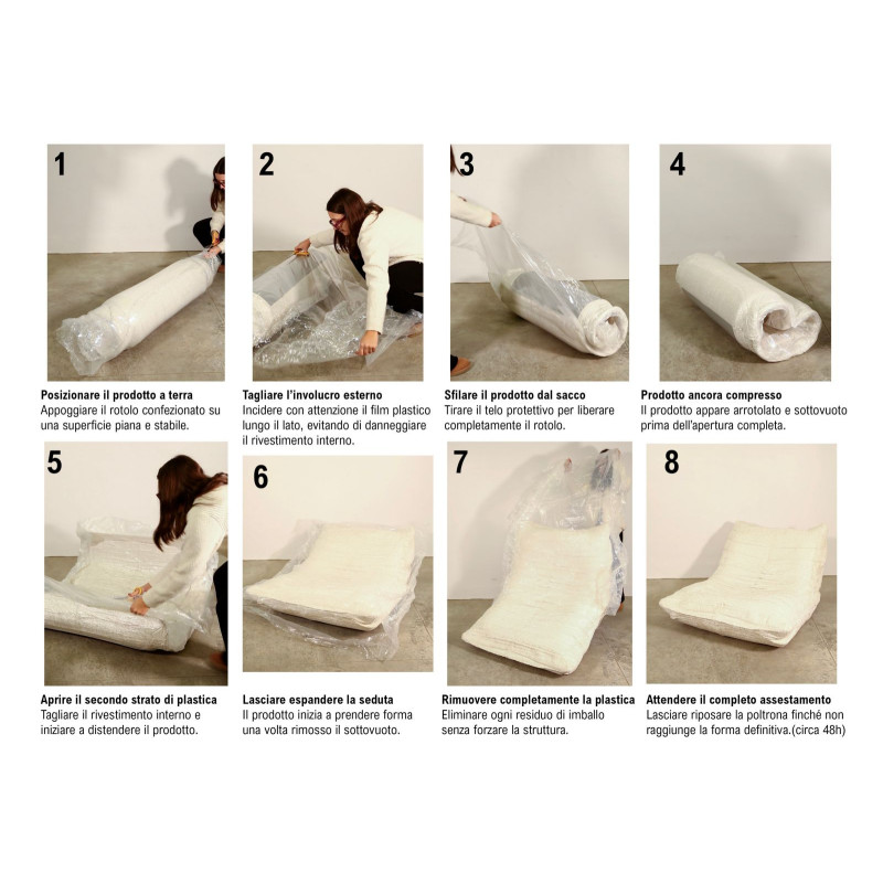 Poltrona/letto Faster Bianca cm 80x100x80 (compressa-misura Letto Cm204x80x18)