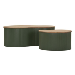 Zoom Tavolini Da Caffe' Frankfurt Coppia Verdi cm 87x53x32-50x35x28