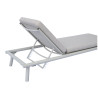 Lettino Taormina Alluminio Creta E Cuscino Idrorepellente Beige Moia