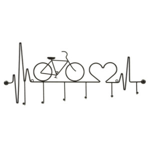 Apporta Abiti Da Muro Bicicletta Nero cm 59x3,2x26,5