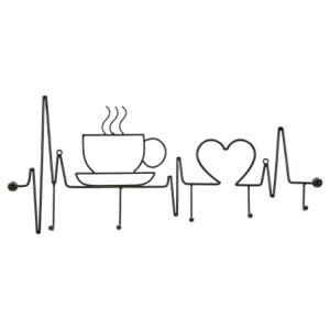Apporta Abiti Da Muro Breakfast Nero cm 60x3,8x26,7