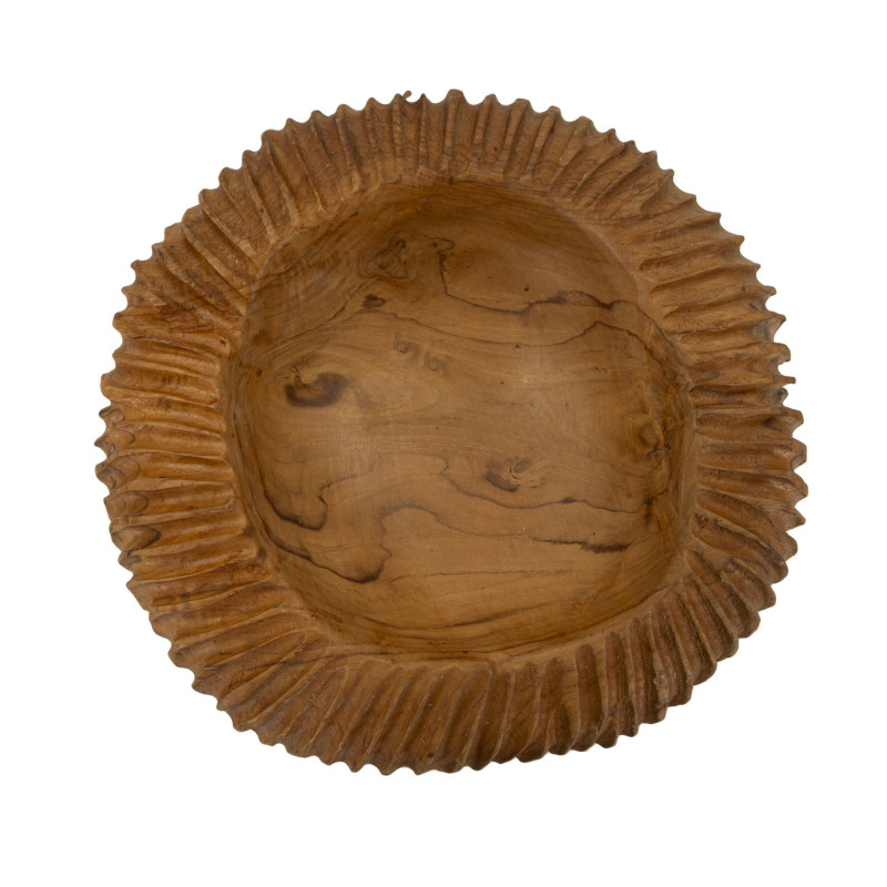Set Tasche Garit In Teak Riciclato cm ø 32x11 (pezzi Unici - Non Ripiani In Serie)