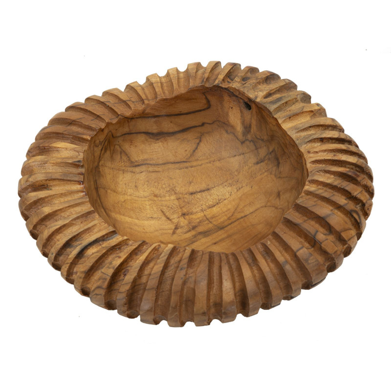 Set Tasche Geris In Teak Riciclato cm ø 29x7 (pezzi Unici - Non Ripiani In Serie)