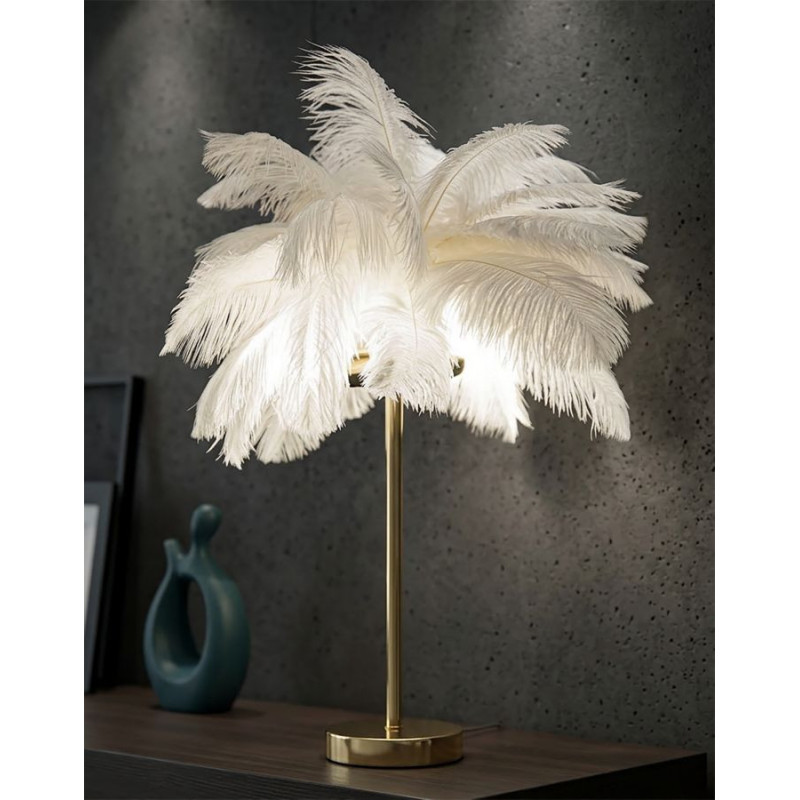 Lampadelle A Da Tavolo Palm Bianca cm ø 40x55