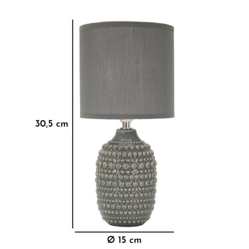 Lampadelle A Da Comodino Points Grigia cm ø 15x30,5