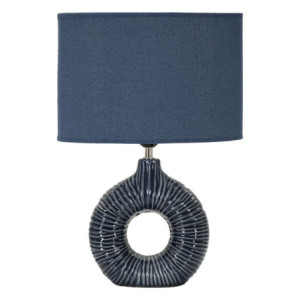 Lampadelle A Da Tavolo Seta Blu cm 28,5x15x43