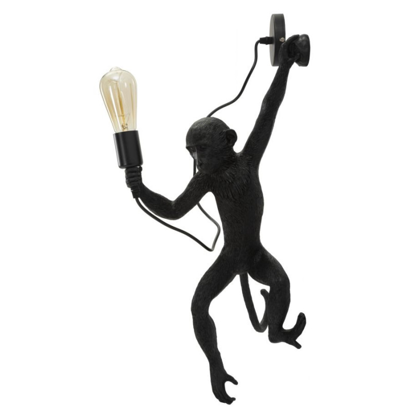 Lampadelle A Da Muro Monkey Nera cm 32x32x64