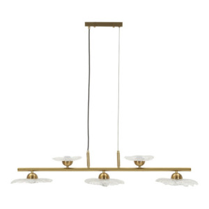 Lampadelle Ario Emily 5 Luci Vetro Trasparente cm 100x24x18