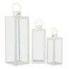 Lanterne White Set 3 Pz cm 22x22x66-18x18x49,5-14x14x39