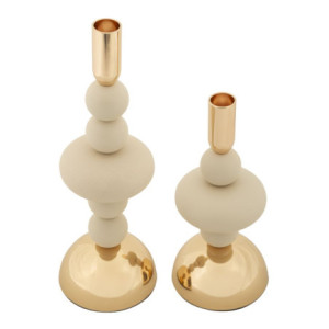 Zoom Porta Cand Galaxy Crema Set 2 Pz cm ø 10x22-10x30